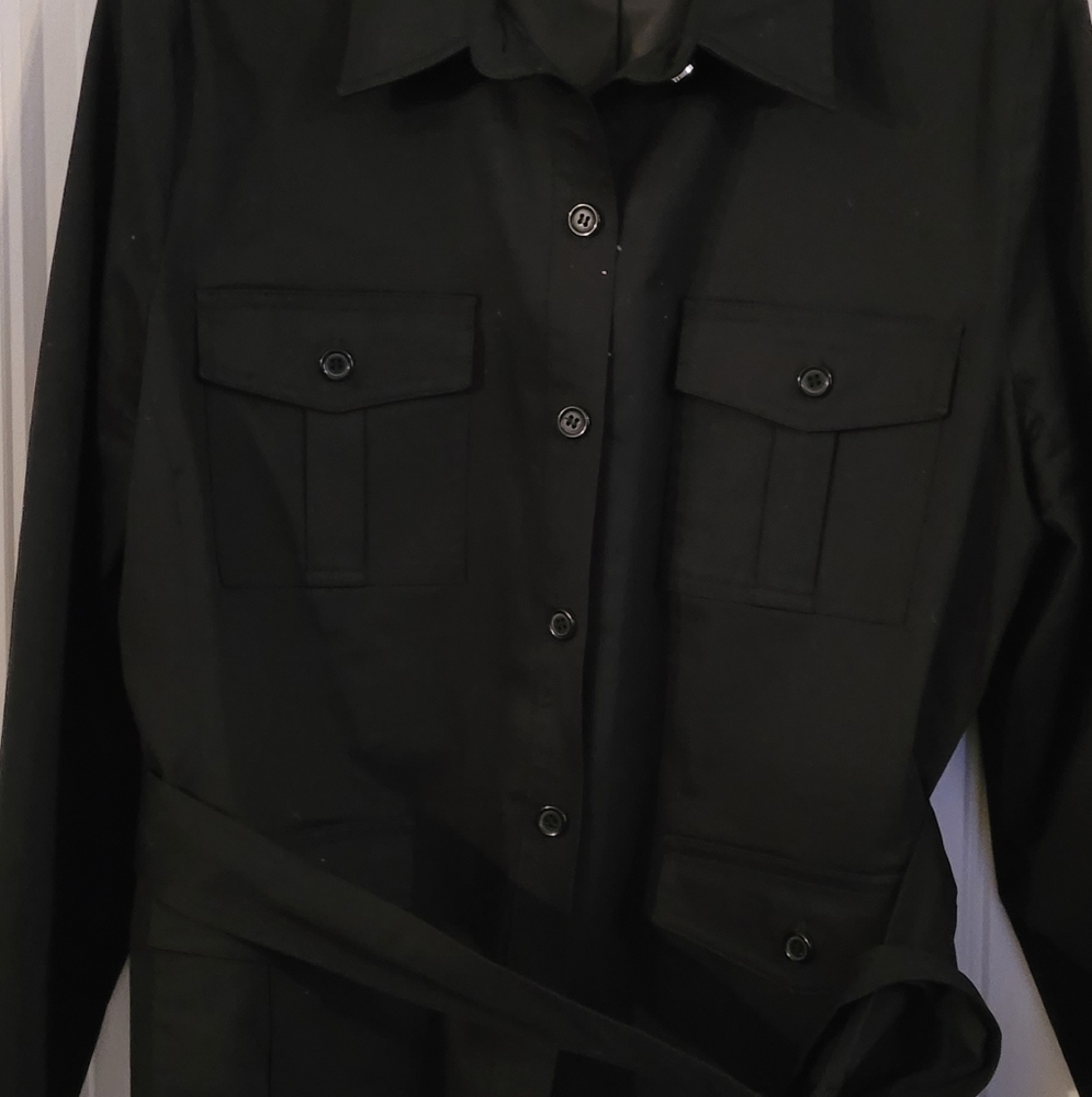 NY & Co black button front Belted jacket